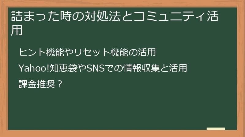 詰まった時の対処法とコミュニティ活用
