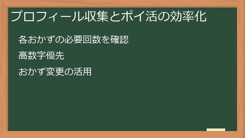プロフィール収集とポイ活の効率化