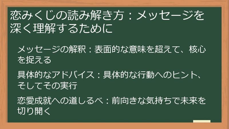恋みくじの読み解き方：メッセージを深く理解するために