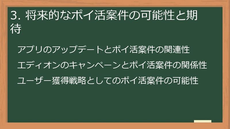 3. 将来的なポイ活案件の可能性と期待