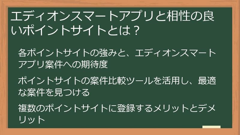 エディオンスマートアプリと相性の良いポイントサイトとは？