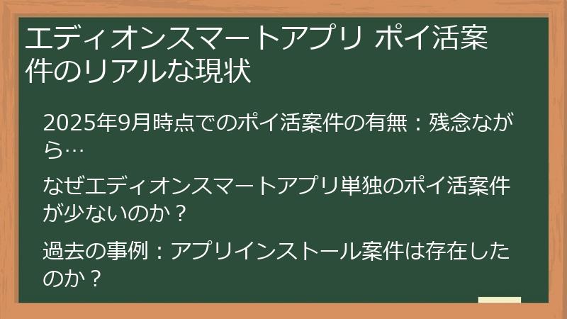 エディオンスマートアプリ ポイ活案件のリアルな現状