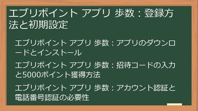 エブリポイント アプリ 歩数：登録方法と初期設定
