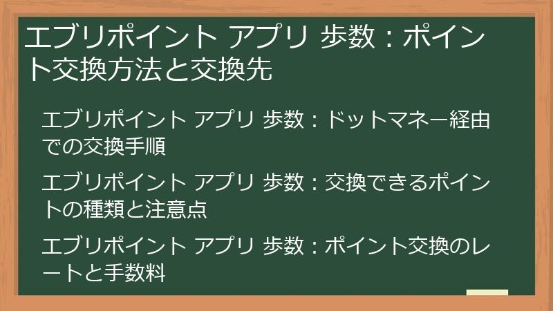 エブリポイント アプリ 歩数：ポイント交換方法と交換先