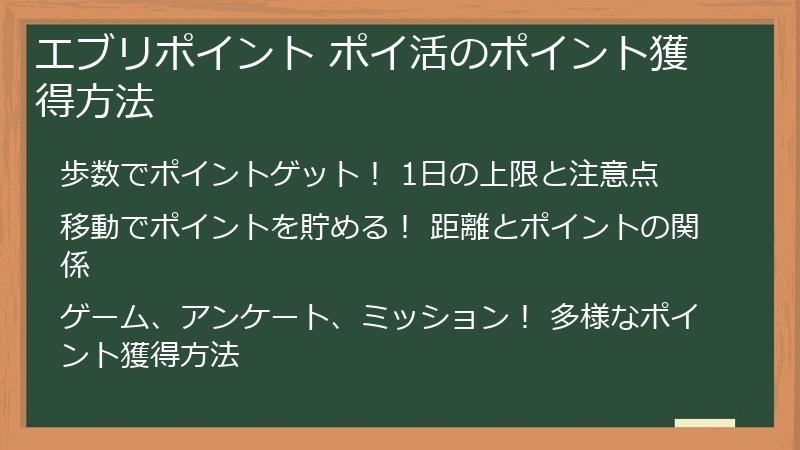 エブリポイント ポイ活のポイント獲得方法