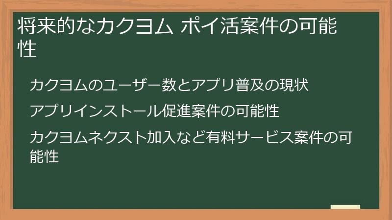 将来的なカクヨム ポイ活案件の可能性