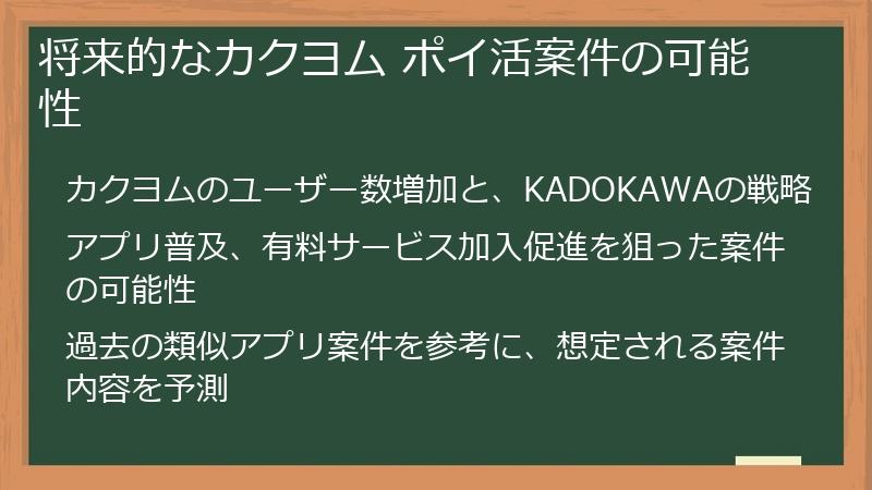将来的なカクヨム ポイ活案件の可能性