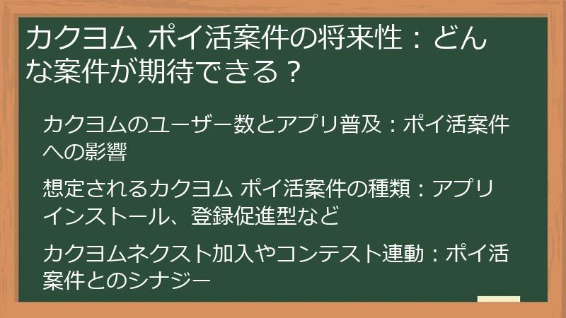 カクヨム ポイ活案件の将来性：どんな案件が期待できる？