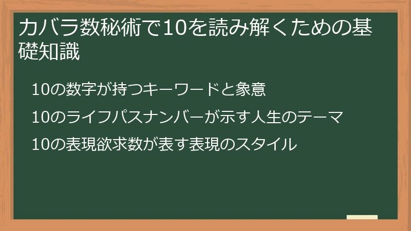 カバラ数秘術で10を読み解くための基礎知識
