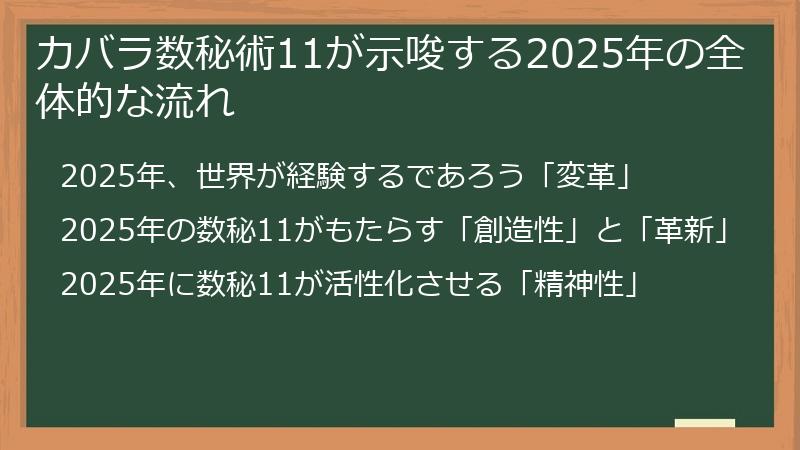 カバラ数秘術11が示唆する2025年の全体的な流れ