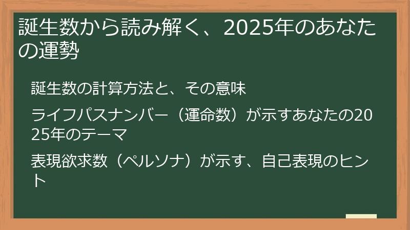 誕生数から読み解く、2025年のあなたの運勢
