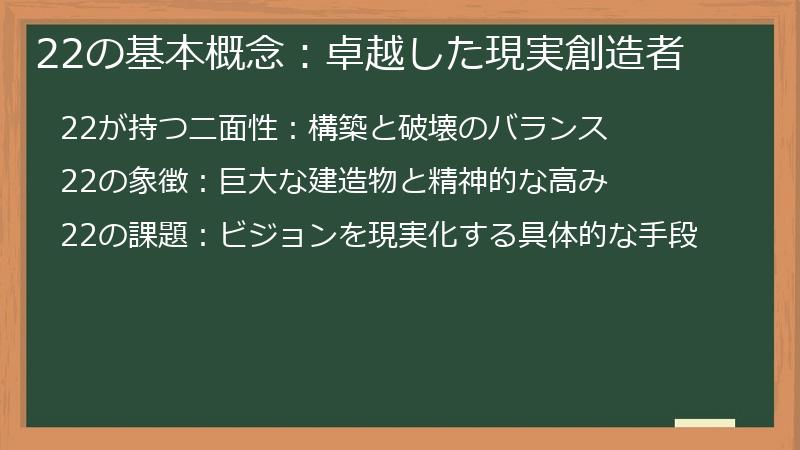 22の基本概念：卓越した現実創造者