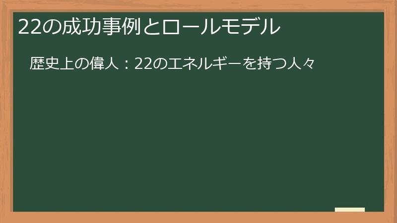 22の成功事例とロールモデル