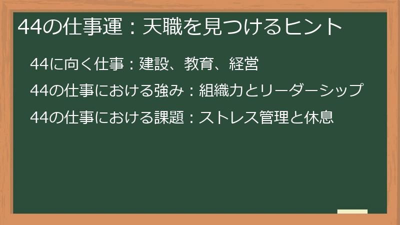 44の仕事運：天職を見つけるヒント