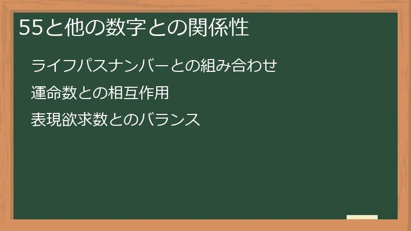 55と他の数字との関係性