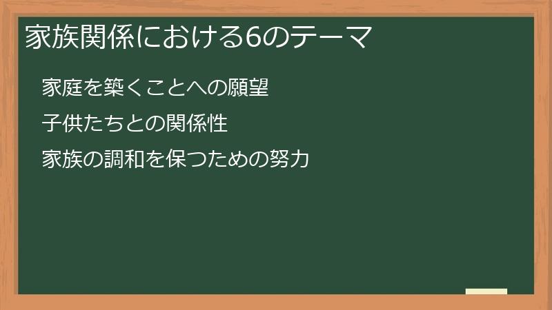 家族関係における6のテーマ
