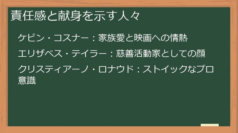責任感と献身を示す人々