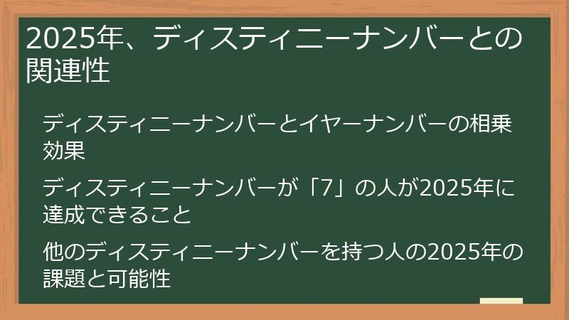 2025年、ディスティニーナンバーとの関連性
