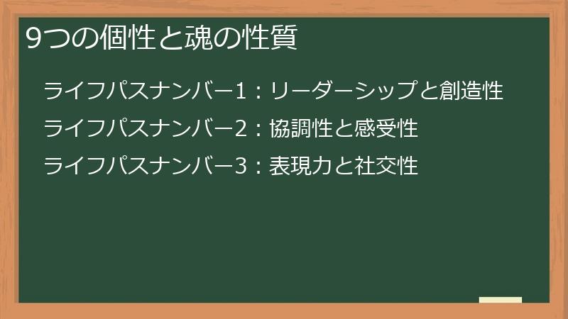 9つの個性と魂の性質