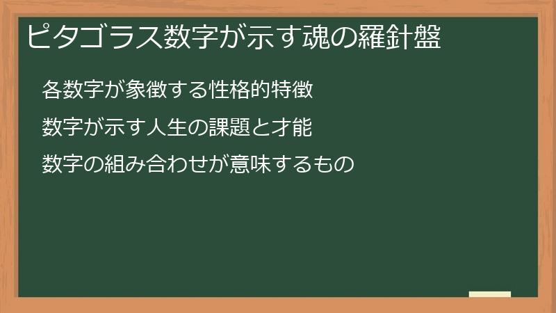 ピタゴラス数字が示す魂の羅針盤