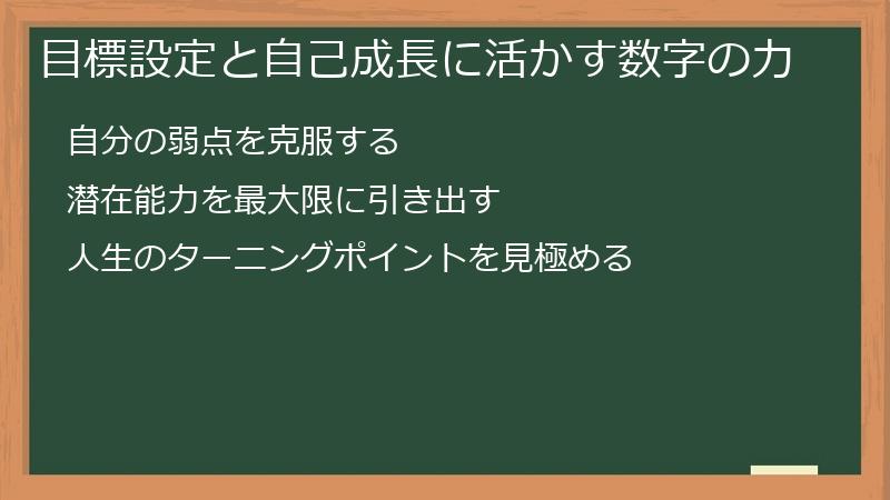 目標設定と自己成長に活かす数字の力