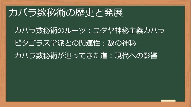 カバラ数秘術の歴史と発展