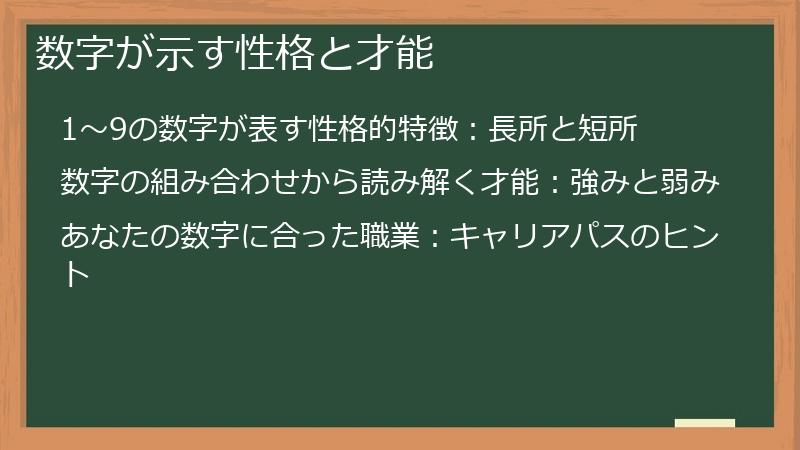 数字が示す性格と才能