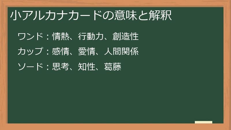 小アルカナカードの意味と解釈