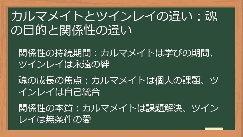 カルマメイトとツインレイの違い:魂の目的と関係性の違い