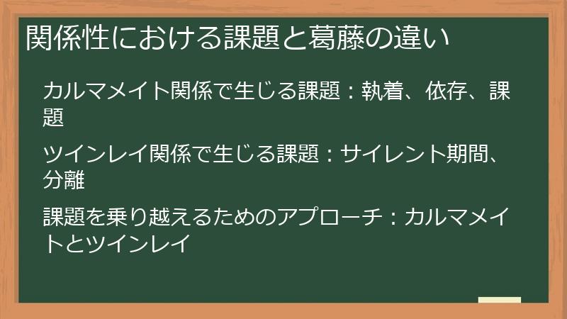 関係性における課題と葛藤の違い