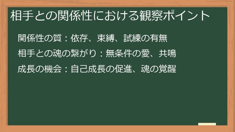 相手との関係性における観察ポイント