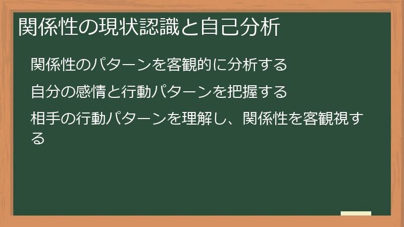 関係性の現状認識と自己分析