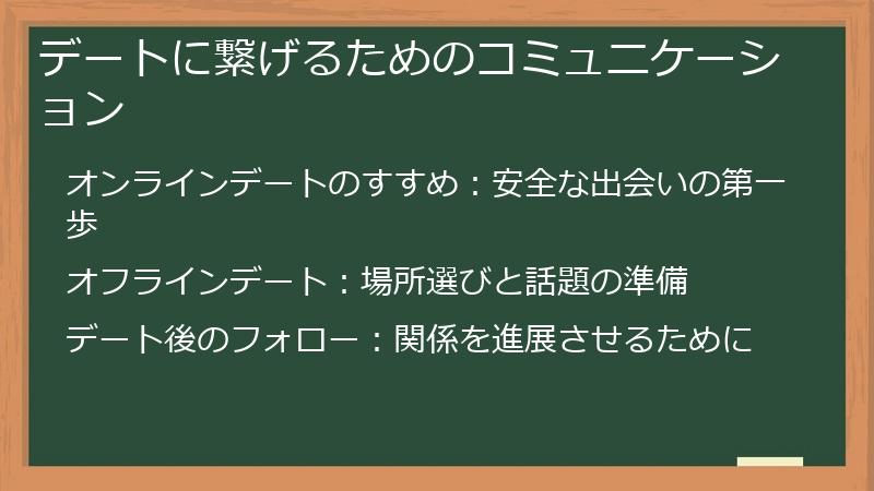 デートに繋げるためのコミュニケーション