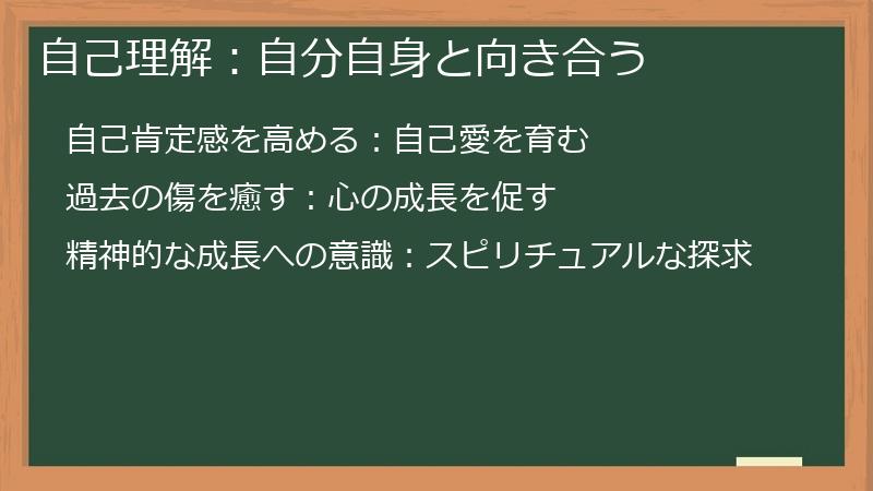 自己理解：自分自身と向き合う