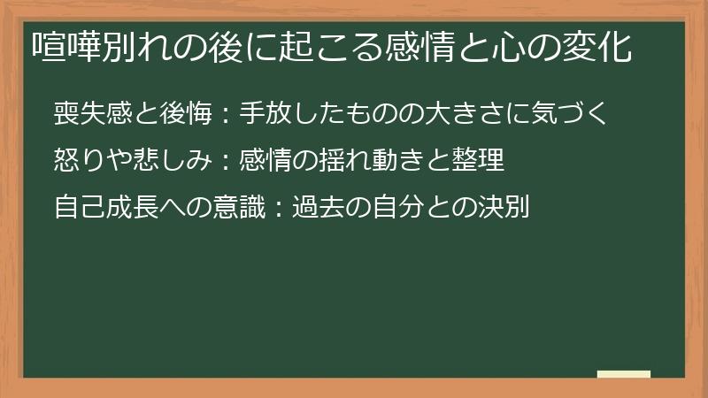 喧嘩別れの後に起こる感情と心の変化