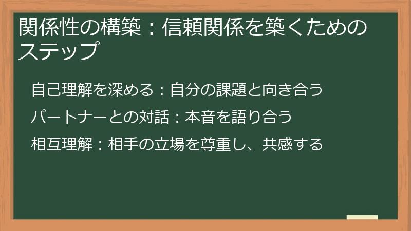 関係性の構築:信頼関係を築くためのステップ
