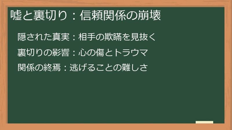 嘘と裏切り：信頼関係の崩壊
