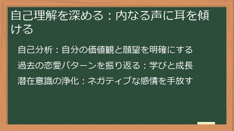 自己理解を深める：内なる声に耳を傾ける