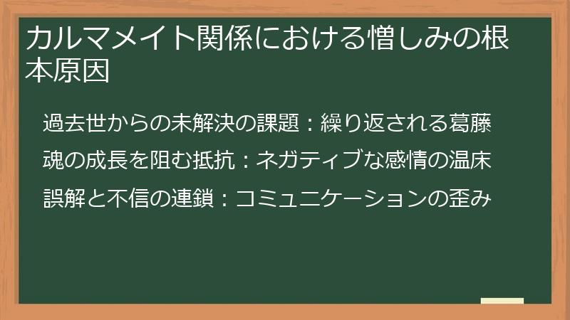 カルマメイト関係における憎しみの根本原因