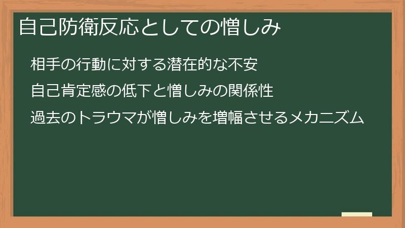 自己防衛反応としての憎しみ