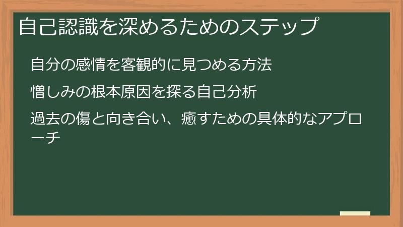 自己認識を深めるためのステップ