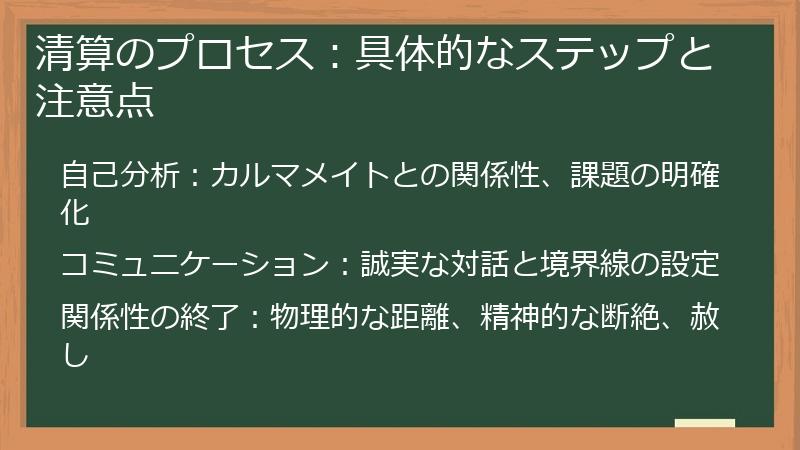 清算のプロセス：具体的なステップと注意点