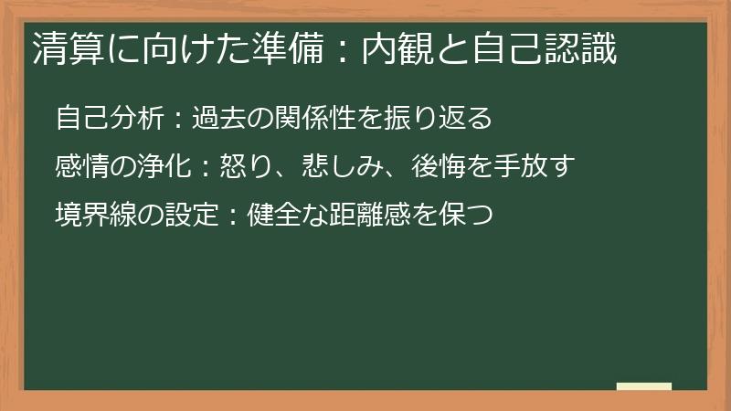 清算に向けた準備：内観と自己認識