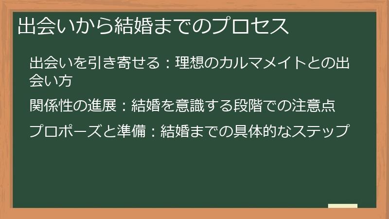出会いから結婚までのプロセス