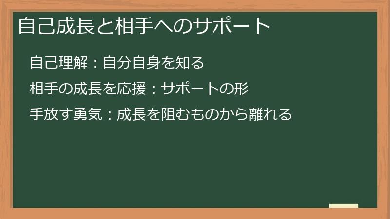 自己成長と相手へのサポート