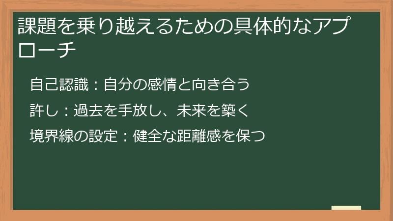 課題を乗り越えるための具体的なアプローチ