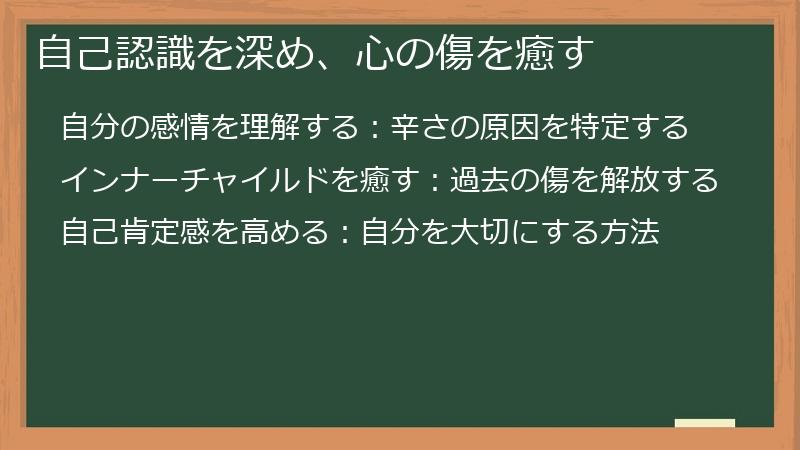 自己認識を深め、心の傷を癒す