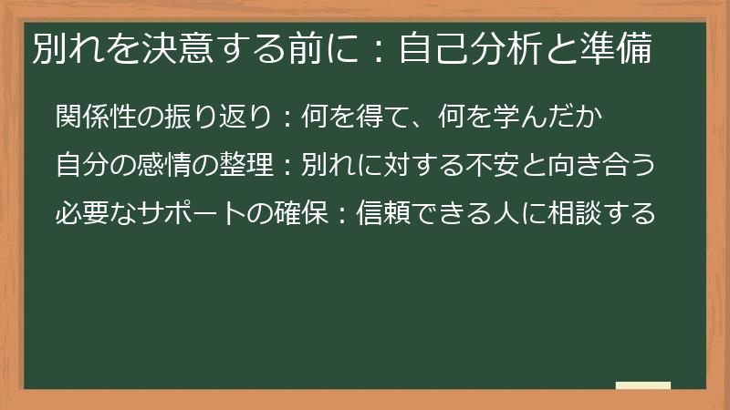 別れを決意する前に：自己分析と準備