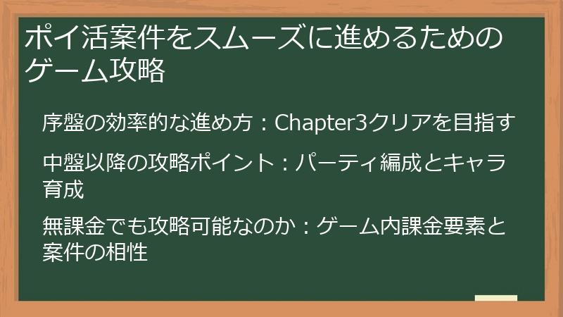 ポイ活案件をスムーズに進めるためのゲーム攻略