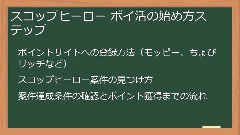 スコップヒーロー ポイ活の始め方ステップ